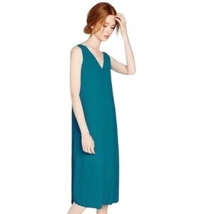 Eileen Fisher 100% Silk Sleeveless Shift Dress Size XS-6 See Measurements